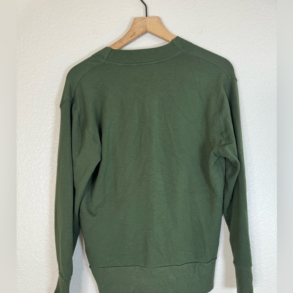 Athleta Purana V Neck Wrap Sweater XS in Olive Green Aspen Olive - Picture 5 of 8